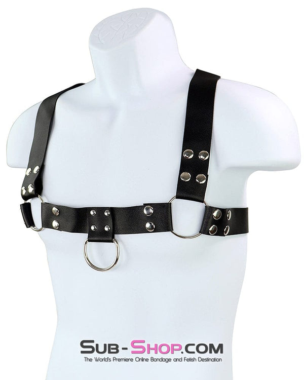 8855DL      He-Man Double Shoulder Bondage Chest Harness Bondage Harness   , Sub-Shop.com Bondage and Fetish Superstore