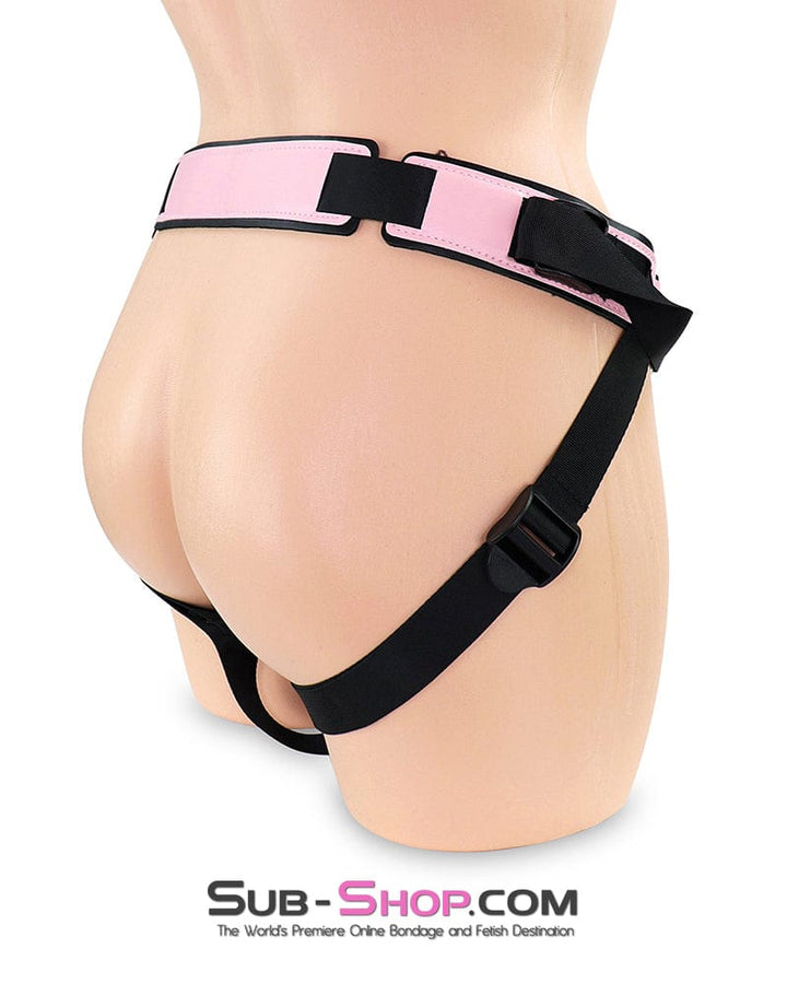 8873DL-SIS Femme Domme Pretty Pink Sissy Boi Professional Dominatrix and Black Strap on Harness Sissy , Sub-Shop.com Bondage and Fetish Superstore