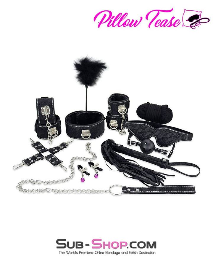 8928DL Leatherette and Lace 10 Piece Complete Bondage Kit Bondage Set , Sub-Shop.com Bondage and Fetish Superstore
