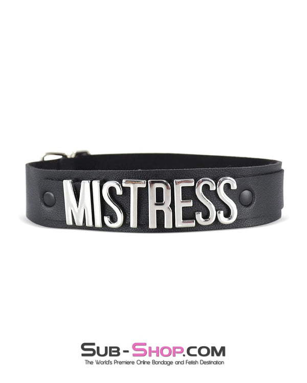 9088DL      MISTRESS Black Collar Collar   , Sub-Shop.com Bondage and Fetish Superstore