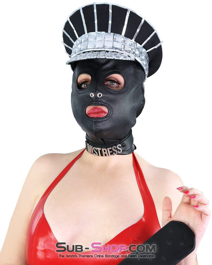 2772M Soft Leatherette Open Mouth and Eyes Lacing Hood Hoods , Sub-Shop.com Bondage and Fetish Superstore