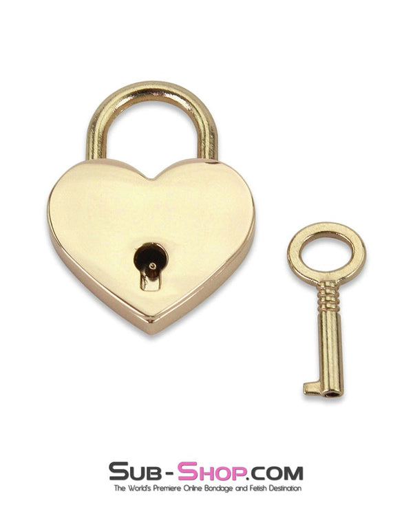 9720AE      Heart of Gold Heart Shaped Padlock Padlock   , Sub-Shop.com Bondage and Fetish Superstore