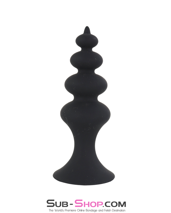 9817M      Mega Ripple Black Silicone Butt Plug