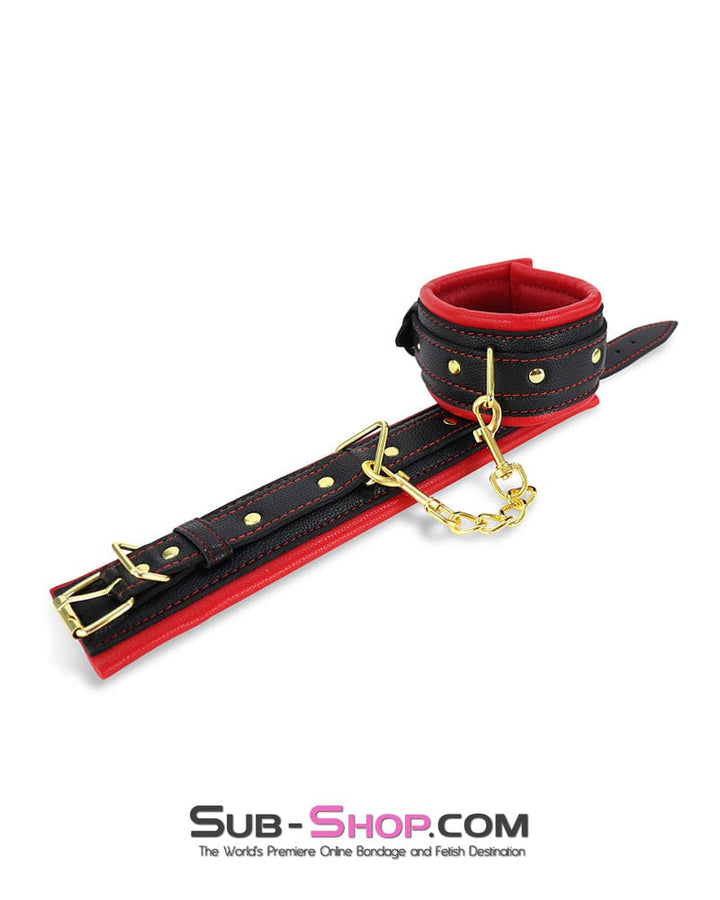9864M      Thickly Padded Bondage Cuffs with Gold Hardware Cuffs   , Sub-Shop.com Bondage and Fetish Superstore