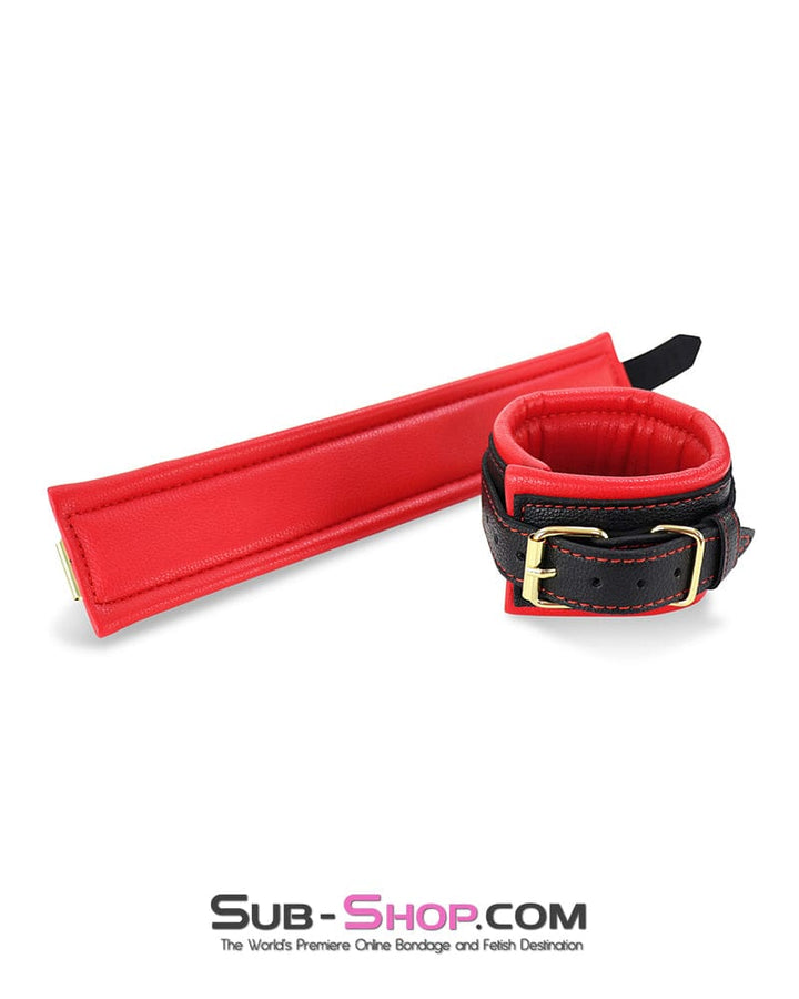 9864M      Thickly Padded Bondage Cuffs with Gold Hardware Cuffs   , Sub-Shop.com Bondage and Fetish Superstore