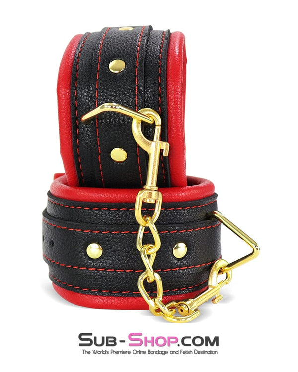 9864M      Thickly Padded Bondage Cuffs with Gold Hardware Cuffs   , Sub-Shop.com Bondage and Fetish Superstore