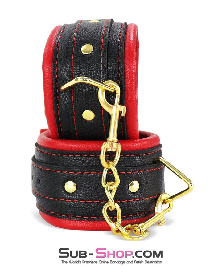 9864M      Thickly Padded Bondage Cuffs with Gold Hardware Cuffs   , Sub-Shop.com Bondage and Fetish Superstore