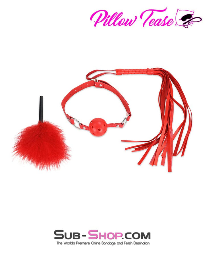 9868DL      Be Naughty 5 Pc Red Bondage Fantasy Kit Bondage Set   , Sub-Shop.com Bondage and Fetish Superstore