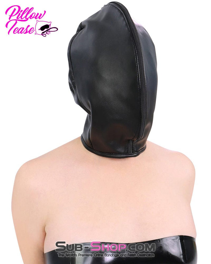 9879M Strict Full Bondage Hood with Open Eyes and Zip Close Outer Hood Hoods , Sub-Shop.com Bondage and Fetish Superstore