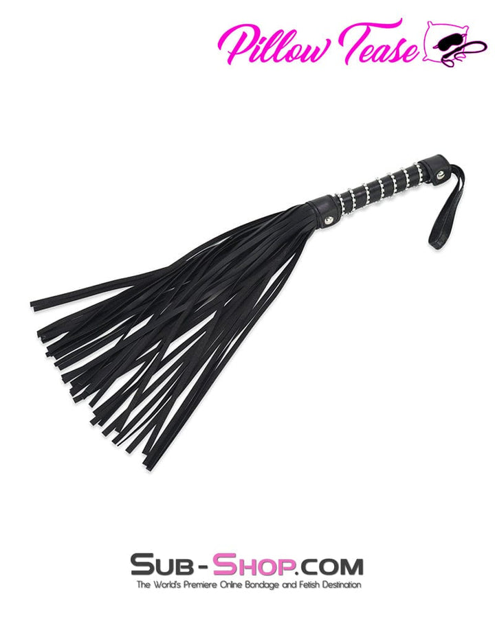 9952RS-SIS Sissy Play Elegant Rhinestone Chain Handle 18" Black Whip Fetish Accessory Sissy , Sub-Shop.com Bondage and Fetish Superstore