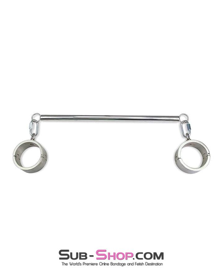 9991M-SIS Stainless Steel Spreader Bar with Detachable Heavy Sissy Bondage Ankle Cuffs Sissy , Sub-Shop.com Bondage and Fetish Superstore