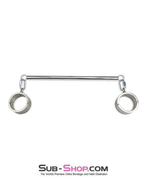 9991M-SIS      Stainless Steel Spreader Bar with Detachable Heavy Sissy Bondage Ankle Cuffs Sissy   , Sub-Shop.com Bondage and Fetish Superstore