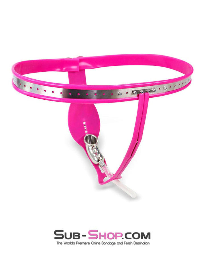 9997M Domina’s Discipline Steel Male Chastity Tube Belt with Pink Rubber Lining Chastity , Sub-Shop.com Bondage and Fetish Superstore