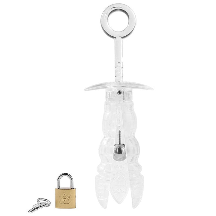 Anal Toys 0564M   Locking Clear ABS Expanding Anal Trainer Punishment Device