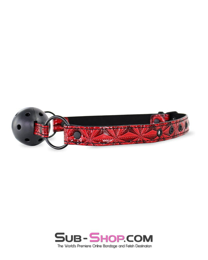 Ballgag 0175DL  Beginner Breather Ball Gag with Red Diamond Strap