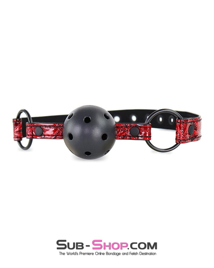 Ballgag 0175DL  Beginner Breather Ball Gag with Red Diamond Strap