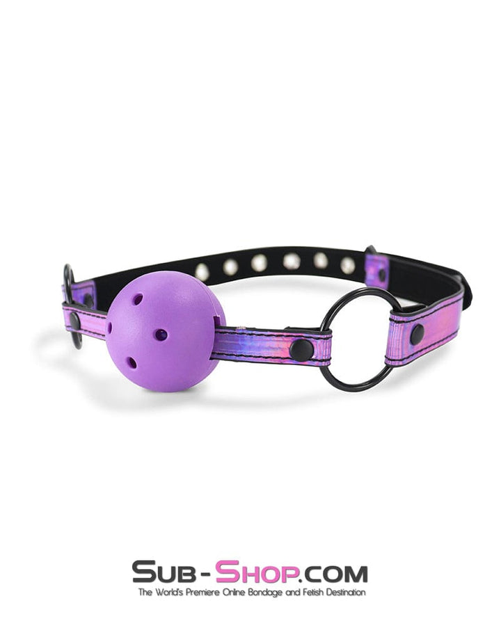 Ballgag 2621DL      Iridescent Purple Breather Drool Ball Gag