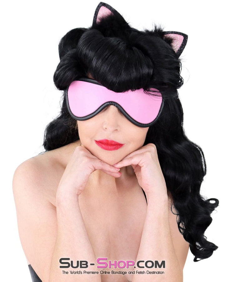 Blindfold 4465DL      Pink Bondage Fantasy Blindfold with Black Lining