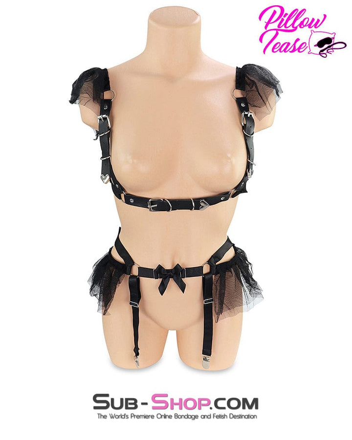 Body Harness 1695DL      Bondage Fairy Woman's Body Harness with Shoulder and Hip Frill Trim