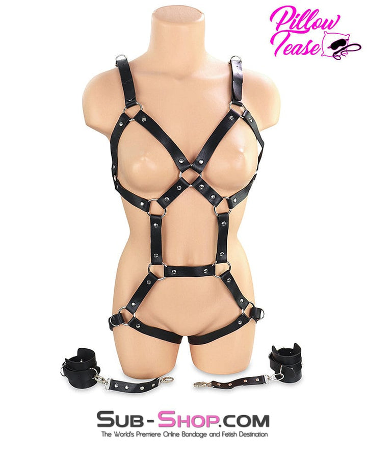 Body Harness 2789DL      Studded Black Strappy Female Bondage Harness