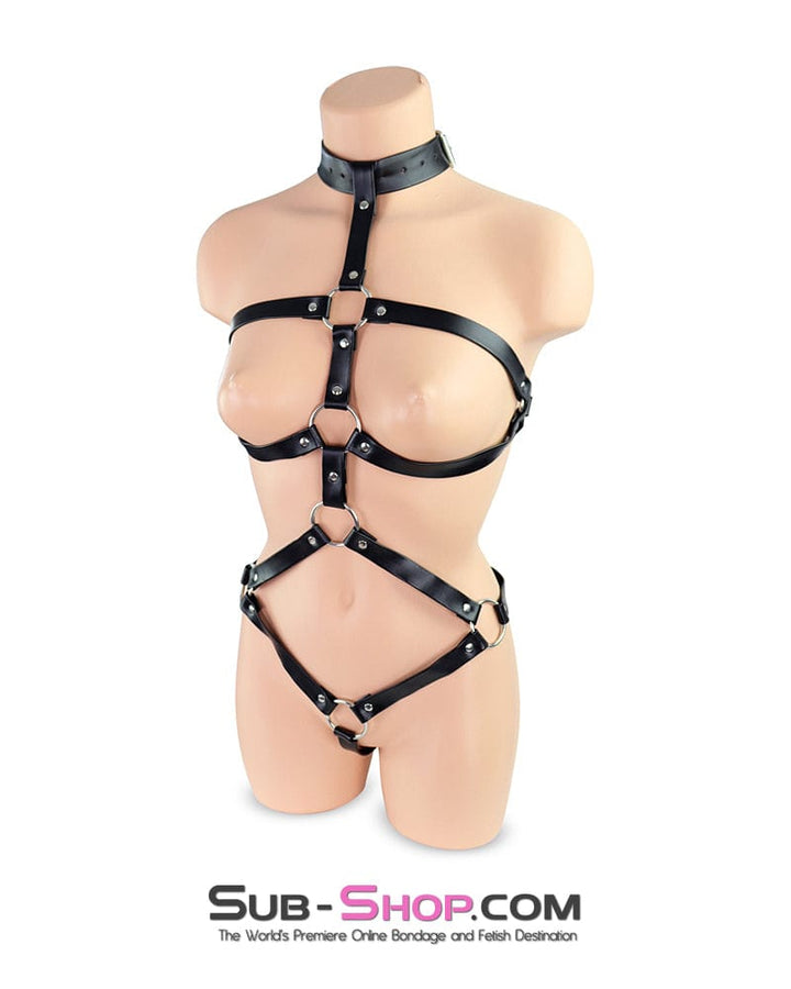 Bondage Harness 0506RS  Supple Bondage Body Harness with Collar and Armbinder Straps