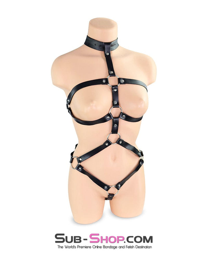 Bondage Harness 0506RS  Supple Bondage Body Harness with Collar and Armbinder Straps