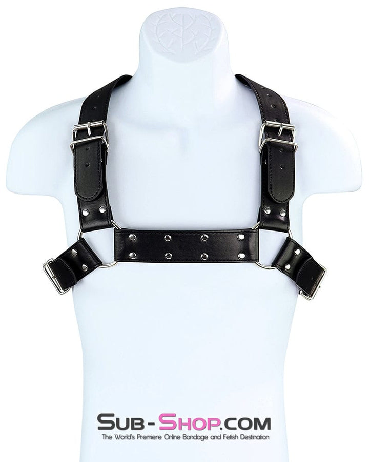 Bondage Harness 0559DL      Man's Wide Buckling Bondage Chest Harness
