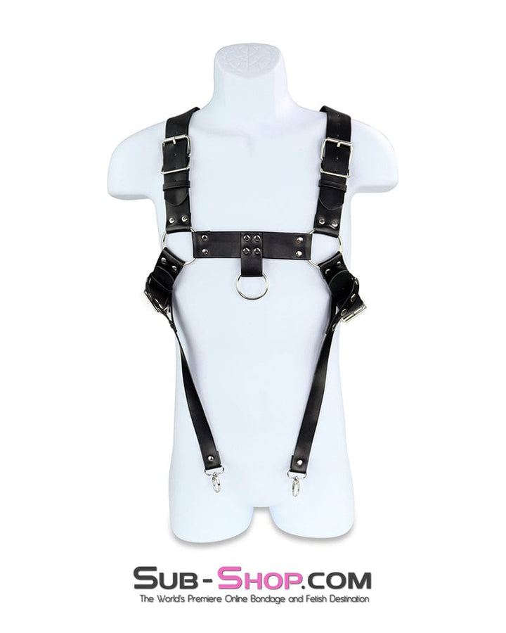Bondage Harness 0830DL      Slave Boy Man's Bondage Chest Harness with Lead Along Ring