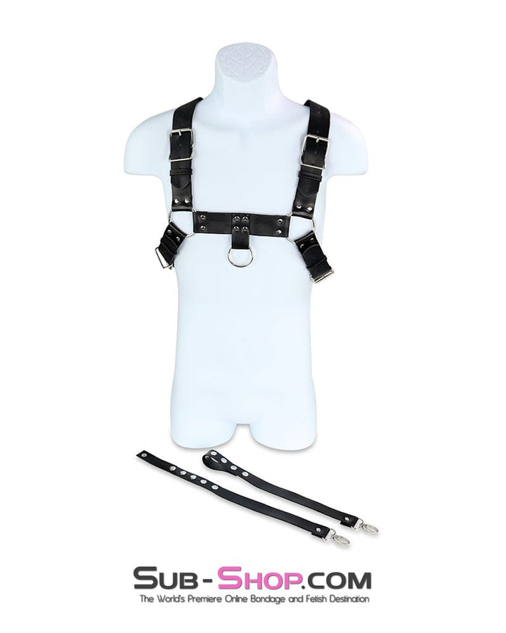 Bondage Harness 0830DL      Slave Boy Man's Bondage Chest Harness with Lead Along Ring