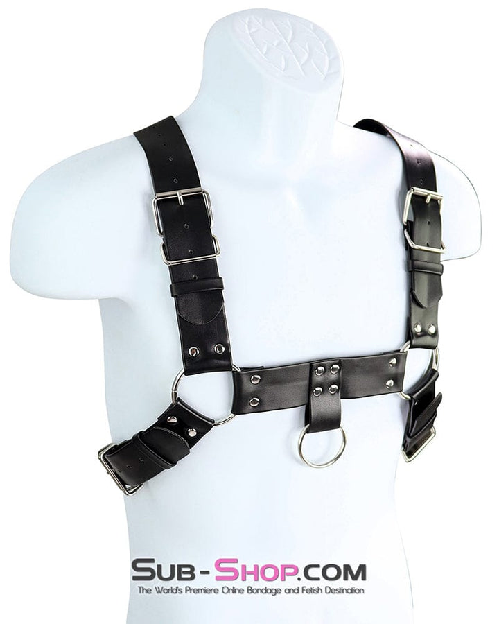 Bondage Harness 0830DL      Slave Boy Man's Bondage Chest Harness with Lead Along Ring