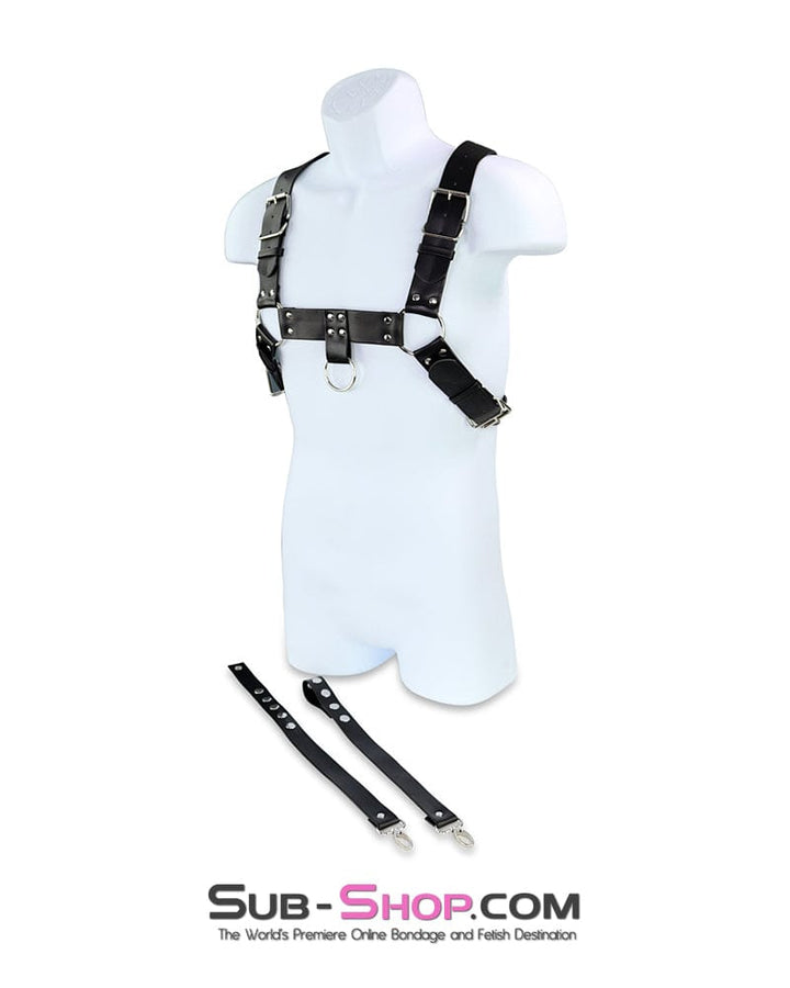 Bondage Harness 0830DL      Slave Boy Man's Bondage Chest Harness with Lead Along Ring