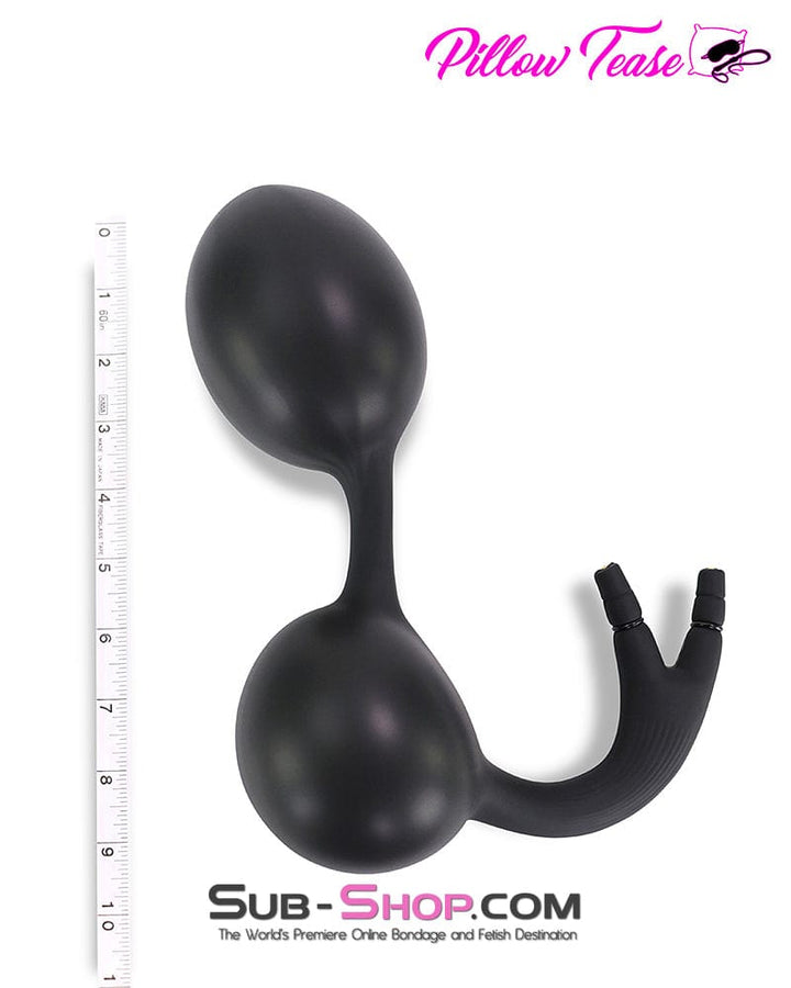 Butt Plug 5722M      Double Bulb Inflatables Silicone Butt Plug with 2 Removable Pumps