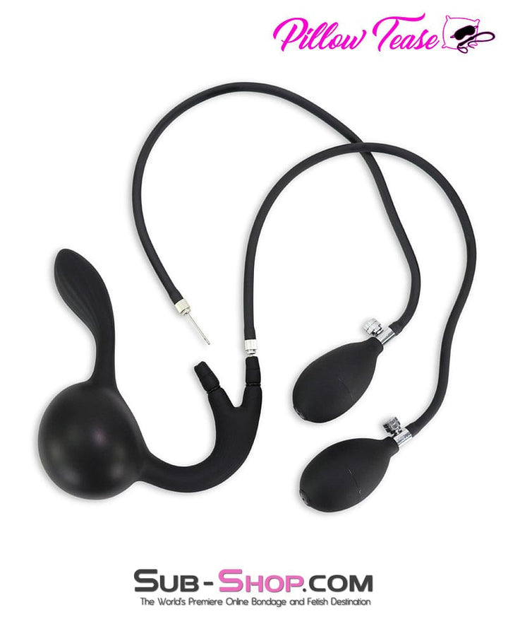 Butt Plug 5722M      Double Bulb Inflatables Silicone Butt Plug with 2 Removable Pumps
