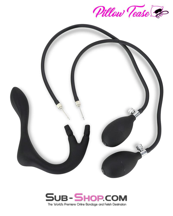 Butt Plug 5722M      Double Bulb Inflatables Silicone Butt Plug with 2 Removable Pumps