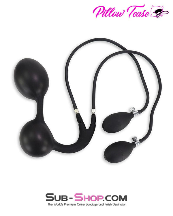 Butt Plug 5722M      Double Bulb Inflatables Silicone Butt Plug with 2 Removable Pumps