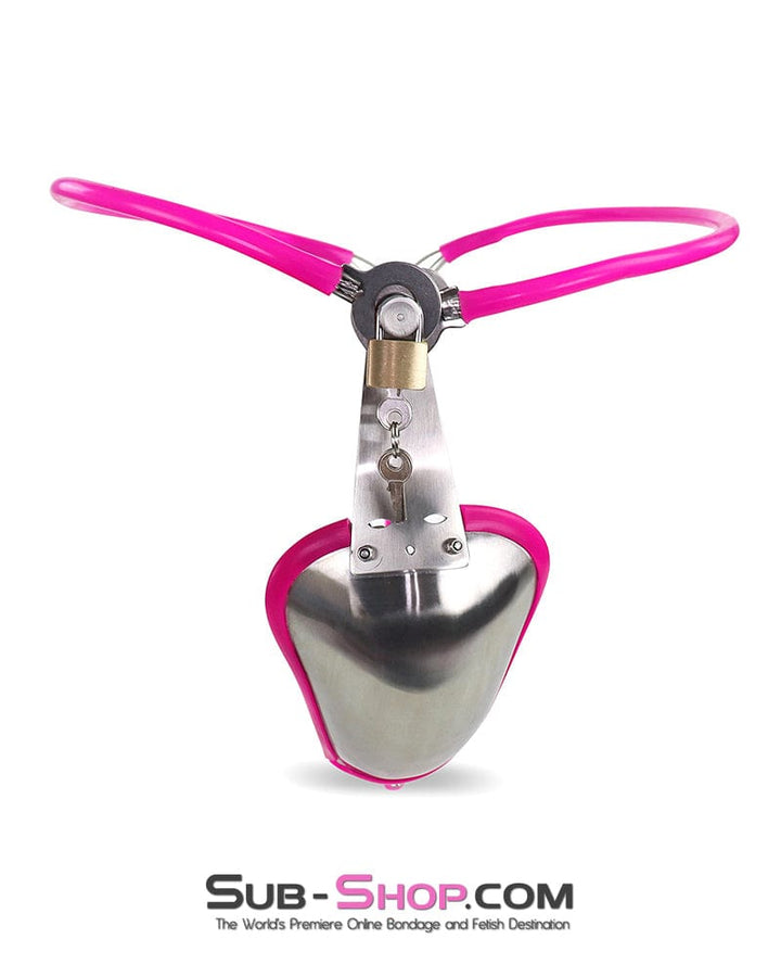 Chastity 0251M   The Shield Invisible Male Chastity Belt with Pink Edging
