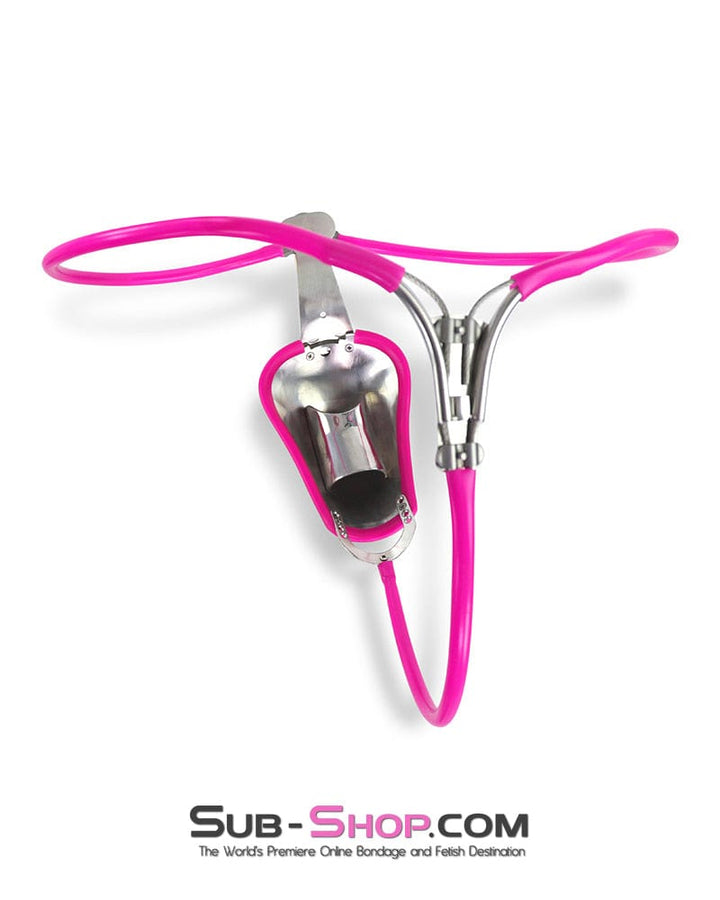 Chastity 0251M   The Shield Invisible Male Chastity Belt with Pink Edging