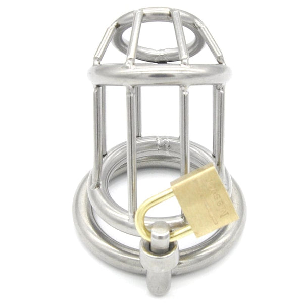 Chastity 0261M  Steel Prison Bar Locking Male Chastity Cage