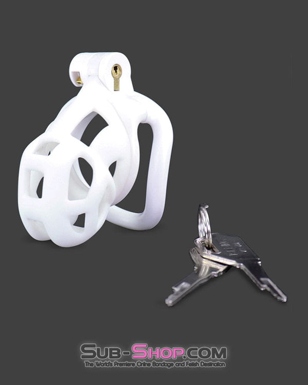 Chastity 0265M  White Locking Male Chastity Cage Discreet Secure and Escape-Proof