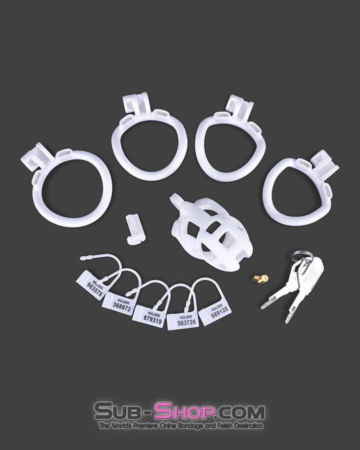 Chastity 0265M  White Locking Male Chastity Cage Discreet Secure and Escape-Proof