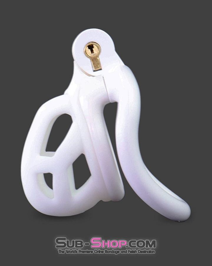 Chastity 0265M  White Locking Male Chastity Cage Discreet Secure and Escape-Proof