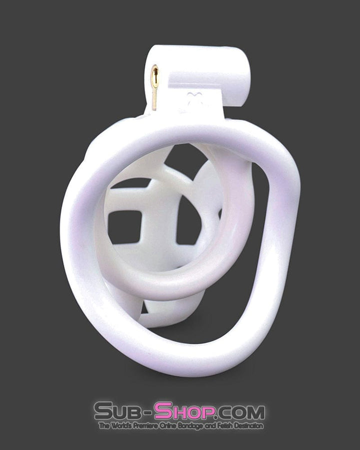 Chastity 0265M  White Locking Male Chastity Cage Discreet Secure and Escape-Proof