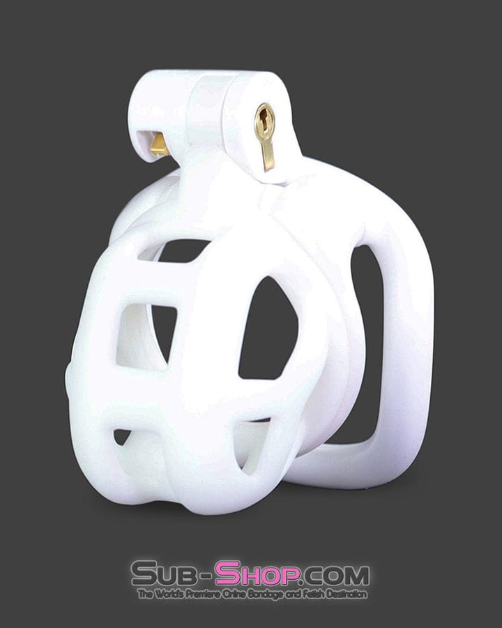 Chastity 0265M  White Locking Male Chastity Cage Discreet Secure and Escape-Proof