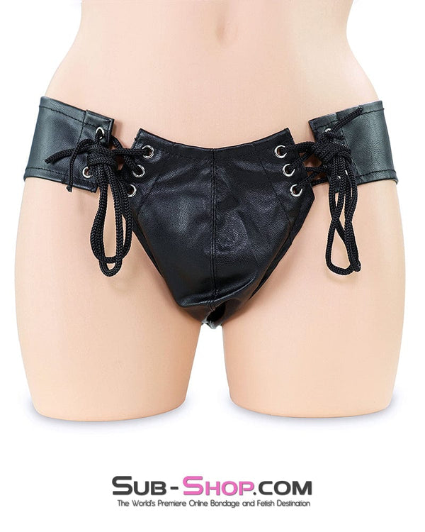 Chastity 0551DL      Men's Bondage Posing Lace Up Pouch