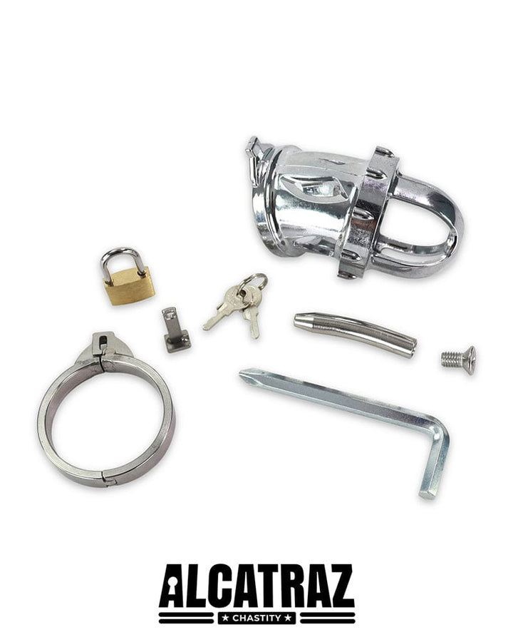 Chastity 2351AR      Fort Knox Locking Heavy Metal Chastity with Removable Urethral Sound