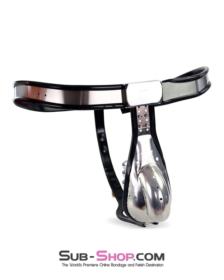 Chastity 2486DL  Steel Chastity Belt with Cock Cage and Removable Steel Anal Dildo