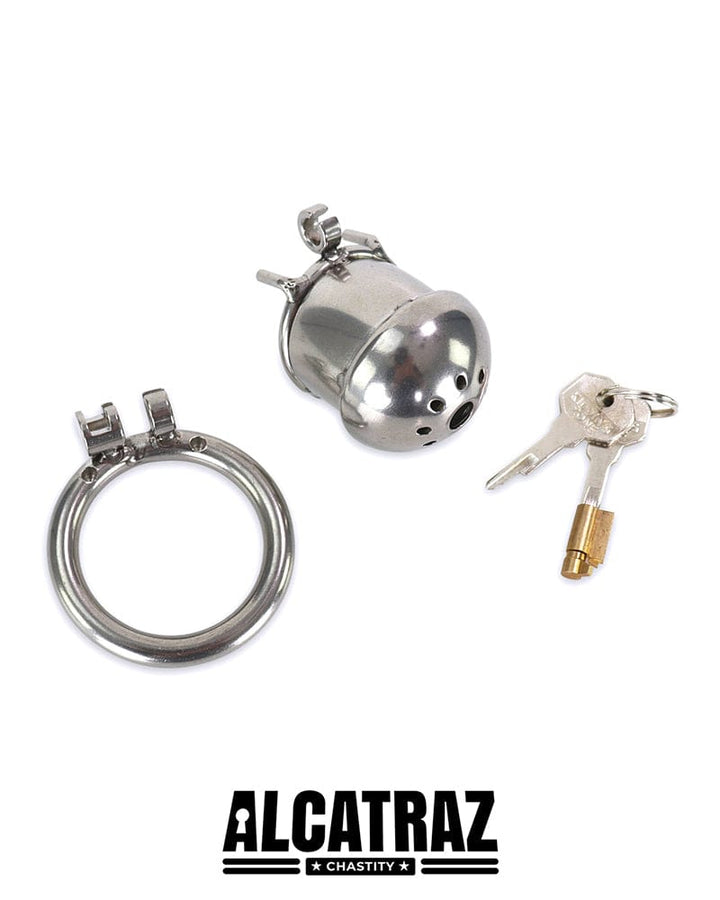 Chastity 3412AR      Tiny Cock Cap Locking Steel Chastity Cock Cage