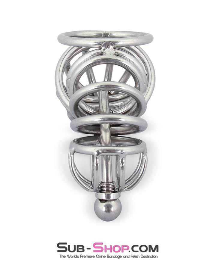 Chastity 3803M      Full Cock & Ball Cage Chastity with Urethral Sound