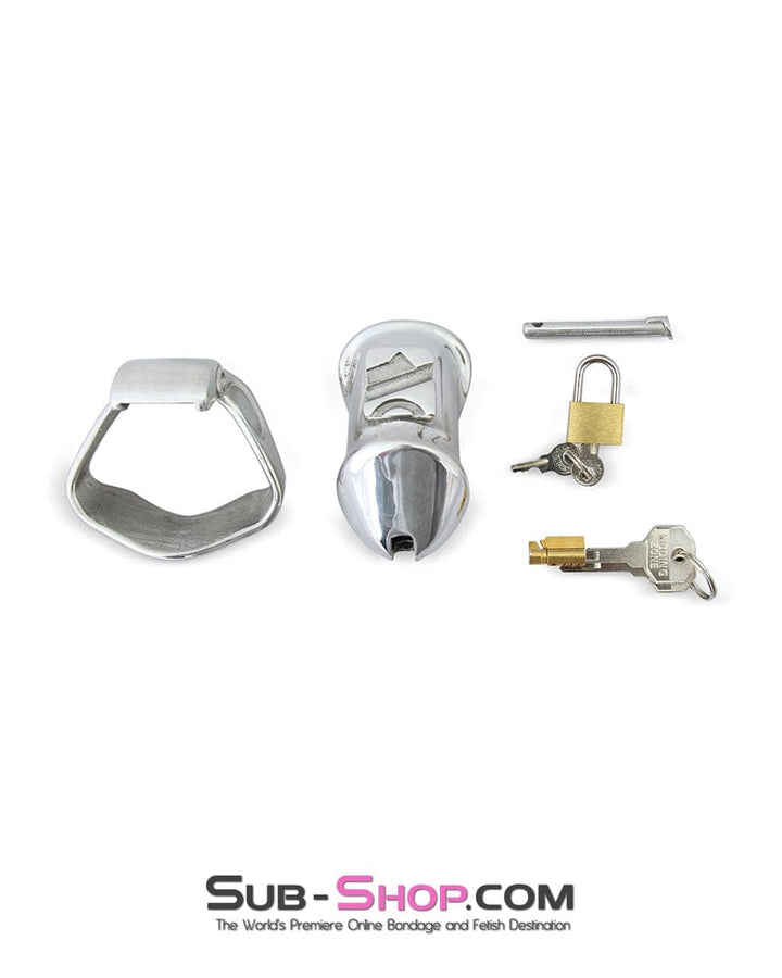 Chastity 7227M      Short Dick Steele High Security Chastity Cock Cage with Medium Cock Cuff