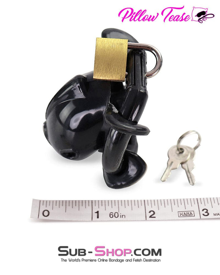 Chastity 9038AE  Ruined Orgasms Tiny Black Locking Silicone Chastity Cock Cage